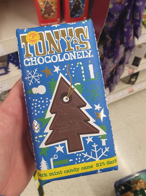 tonys chocolonely dark chocolate  mint candy cane  vegan food uk