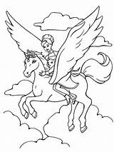 Coloring Pegasus Barbie Pages Unicorn Library sketch template