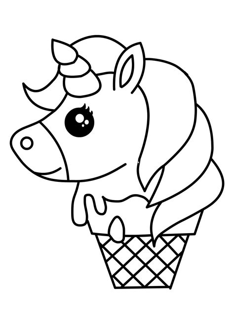 unicorn ice cream unicorn kawaii coloring pages    colors