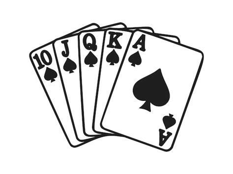 cards svg poker svg silhouette royal flush cutting file etsy
