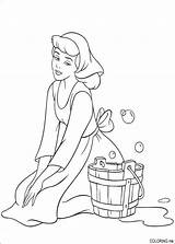Coloring Pages Cinderella Color Printable Princess Disney Cleaning Book sketch template