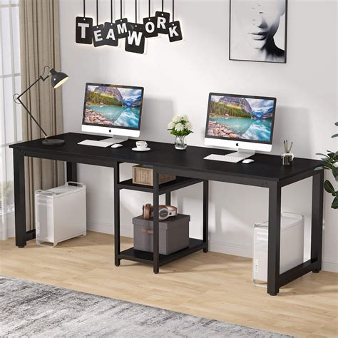 tribesigns    person desk extra long double computer desk