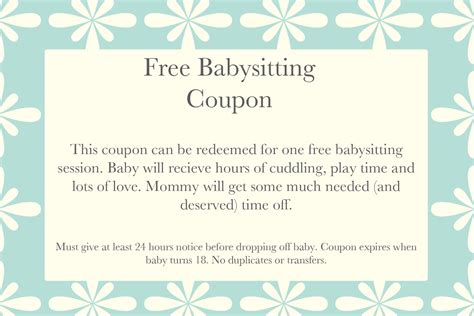 babysitting coupon template hq printable documents