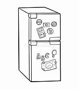 Coloring Frige Refrigerator Cartoon Pages Template Children Kitchen Appliances sketch template