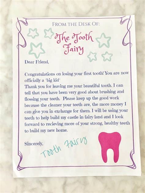 tooth fairy receipt  letter printables crafty  gnome