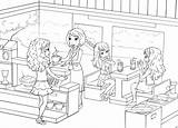 Coloring Lego Friends Pages Restaurant sketch template