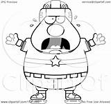 Cartoon Hockey Chubby Scared Player Man Coloring Clipart Cory Thoman Outlined Vector sketch template