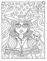 Pages Coloring Halloween Magic Etsy Witches Magical Digital Sold Misfits sketch template