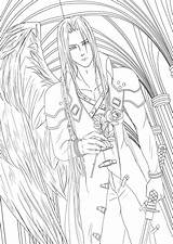 Fantasy Final Coloring Pages Sephiroth Lineart Color Getcolorings Deviantart Getdrawings Printable sketch template