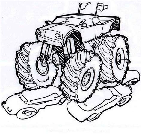 pin  monster truck coloring page