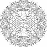 Coloring Heart Pages Mandala sketch template