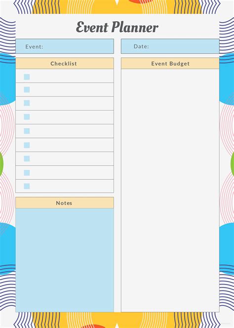 event planning printables