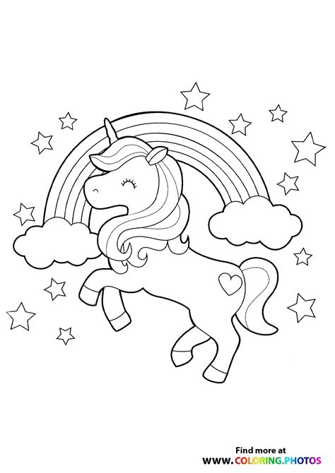 unicorn   rainbow coloring pages  kids
