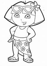 Dora Coloring Pages Explorer Kids Colouring sketch template