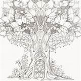 Forest Coloring Pages Enchanted Adult Book Trees Drawing Printable Tree Colouring Adults Search Redwood Whimsical Basford Getdrawings Getcolorings Background Clipart sketch template