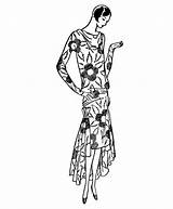 1920s Fashion Pages Template Coloring 1920 sketch template