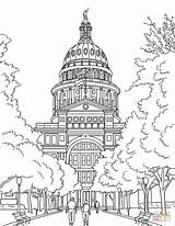 Coloring Texas Pages Capitol Building State Capital Printable Color Map Kids Landmarks Supercoloring Drawing London Categories sketch template