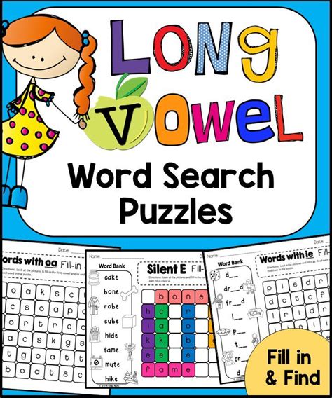 long vowel word search puzzles   twist students  fill