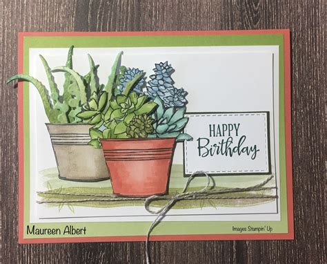 stampin  simply succulents stamp set stampin  birthday cards flower cards stamping
