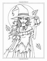 Coloring Pages Halloween Vampire Witch Witches Fantasy Fairy Printable Book Fairies Colouring Adult Color Vampires Autumn Getcolorings Visit Pag Kids sketch template