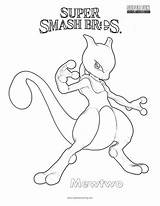 Smash Coloring Super Mewtwo Brothers Bros Pages Fun sketch template