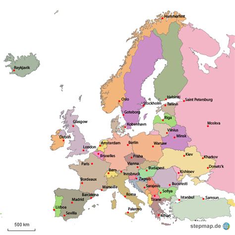 europa politisch von heinerstorfer landkarte fuer europa