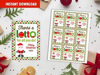 lotto     gift tags christmas printable card