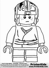 Lego Wars Star Anakin Coloring Pages Pilot Colouring Skywalker War Printerkids sketch template