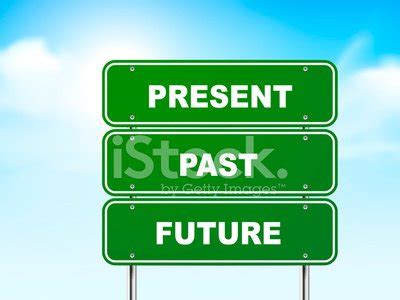 road sign  present   future stock vector royalty