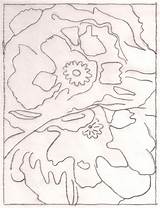 Georgia Keeffe Coloring Pages Poppies Work Keefe Boys Okeeffes Getcolorings Color Tracing Made sketch template