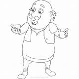 Motu Patlu Xcolorings Ghasitaram sketch template