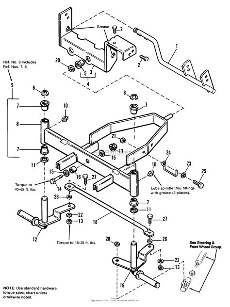 simplicity   hp gear   rotary mower parts diagram  front axle group