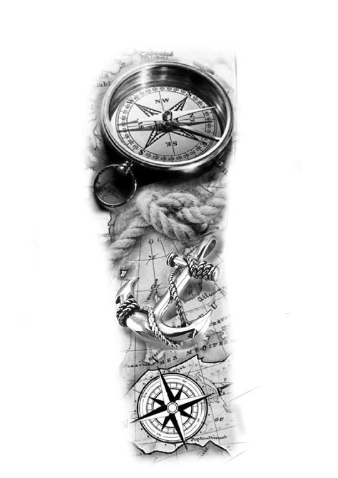 Compass And Map Tattoo Nautical Compass Tattoo Nautical Tattoo Sleeve