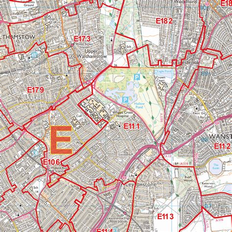 east london postcode map  map logic