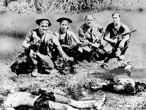 Vietnam War Us Soldiers Posing With The Heads Of Two Beheaded Photo
