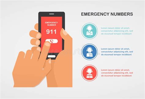 alarmnummer  van de handpers op een mobiele telefoon die hulp verzoeken vector illustratie