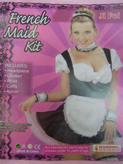 French Maid Set Kit Costume Waitress Headpiece Choker