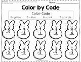 Subtraction Color Addition Code Worksheets Easter Kindergarten Spring Coloring Worksheet Bunny Freebie Math Kids Printable Number Sheets Choose Board Activities sketch template
