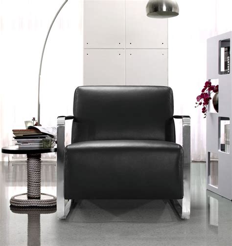 modern black leather  profile lounge chair kansas missouri vig
