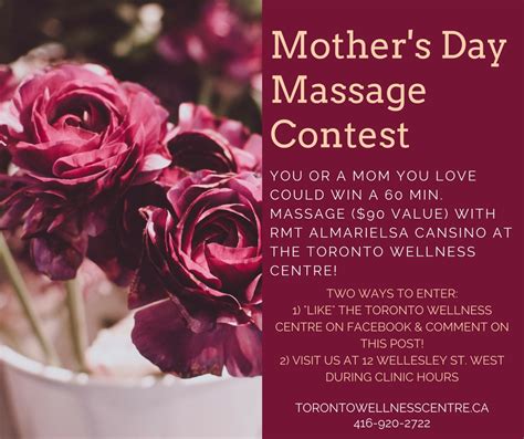 mothers day massage contest enter today toronto wellness centre