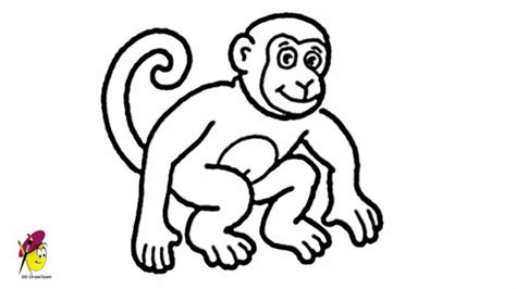 simple monkey drawing    clipartmag