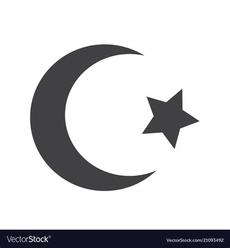 Symbol Of Islam Star Crescent Icon Royalty Free Vector Image