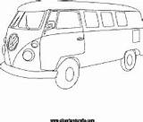 Vw Minivan Combi Caravanas sketch template