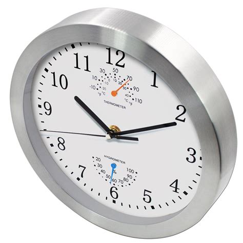 magho battery operated silent  ticking indoor wall clock  temperature  ebay