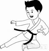 Karate Clipart Boy Clip Practicing Sports Cartoon Clipartix Playing Outline Graphics Handball Transparent Girl Background Classroomclipart Library Green sketch template