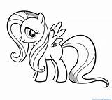 Fluttershy Coloring Drawing Clipartmag sketch template