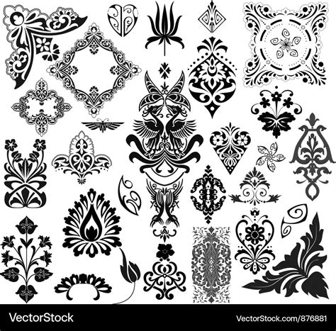 filigree set royalty  vector image vectorstock