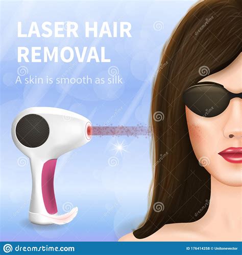 Female Face In Dark Glasses Laser Hair Removal Stock