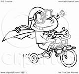 Trike Boy Outline Goggles Cape Cartoon Wearing Toonaday Riding While Illustration His Royalty Rf Clip 2021 sketch template