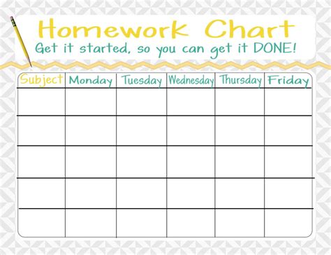 images  homework completion chart printable kids homework